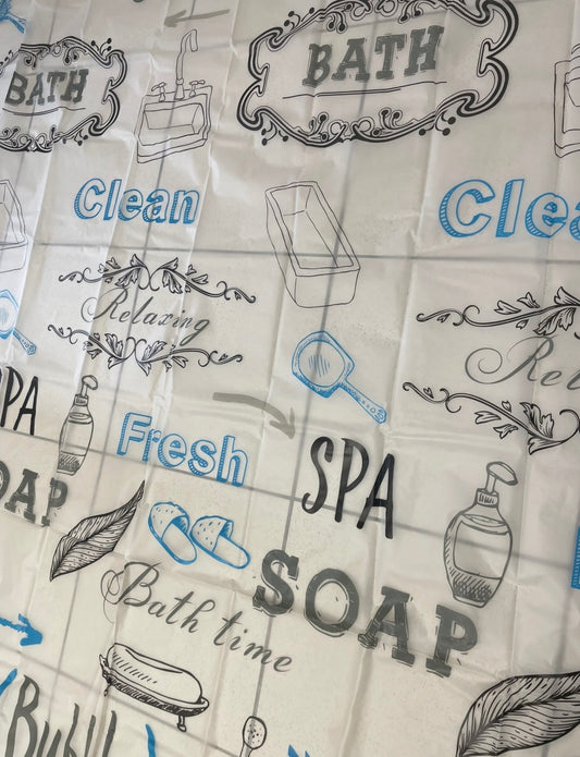 Rideau de Douche Thème "Spa & Détente" – 150 x 200 cm