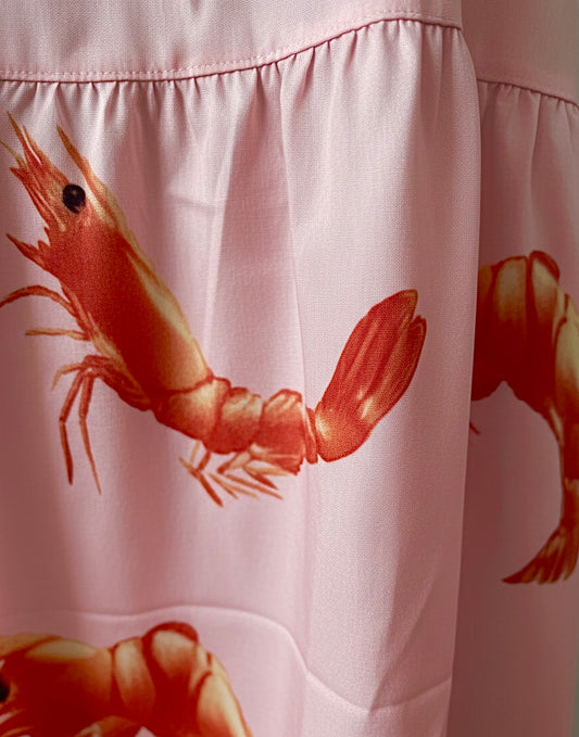 Robe Midi à Imprimé Crevettes