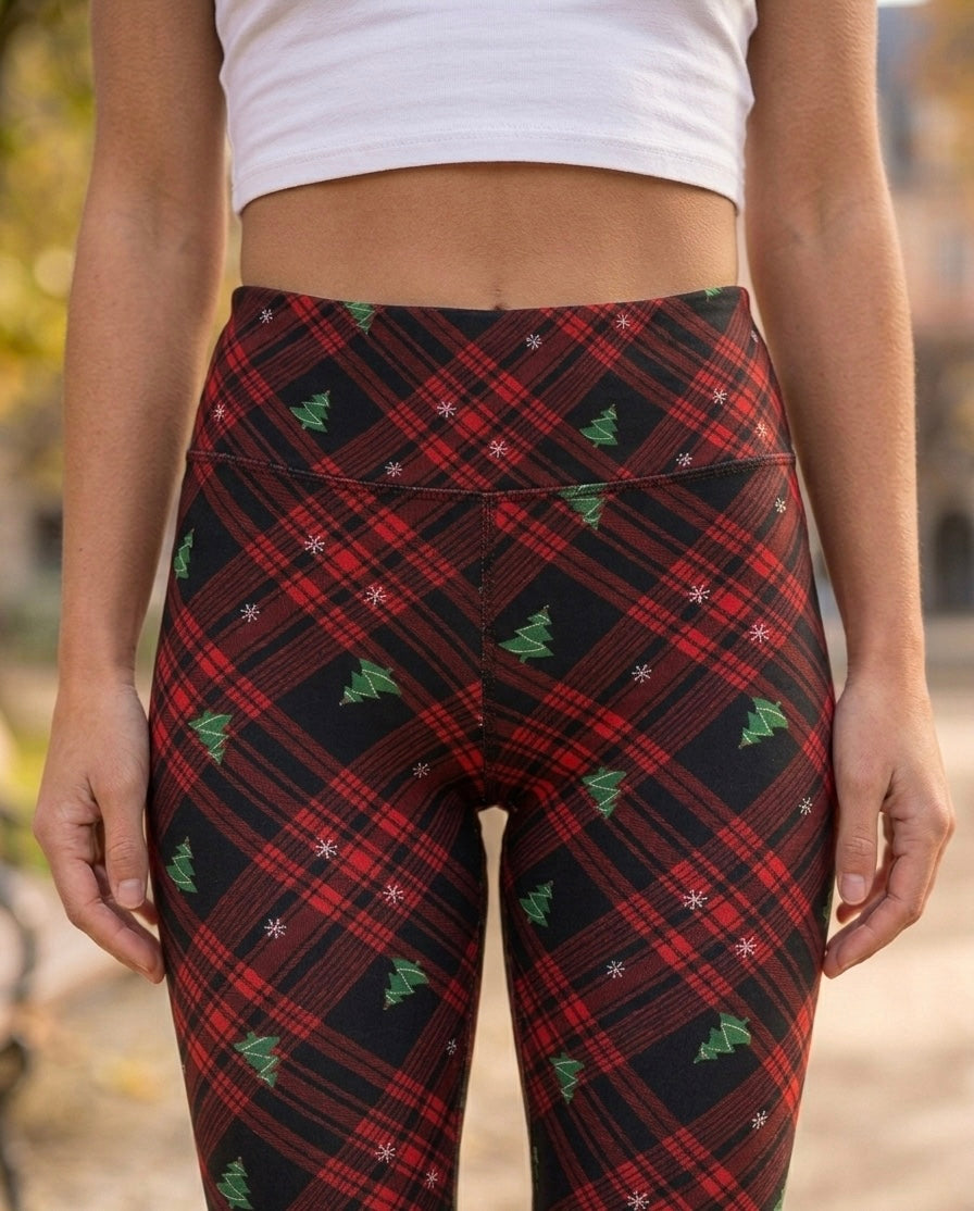 Legging Festif à Carreaux et Sapins de Noël ARDENE
