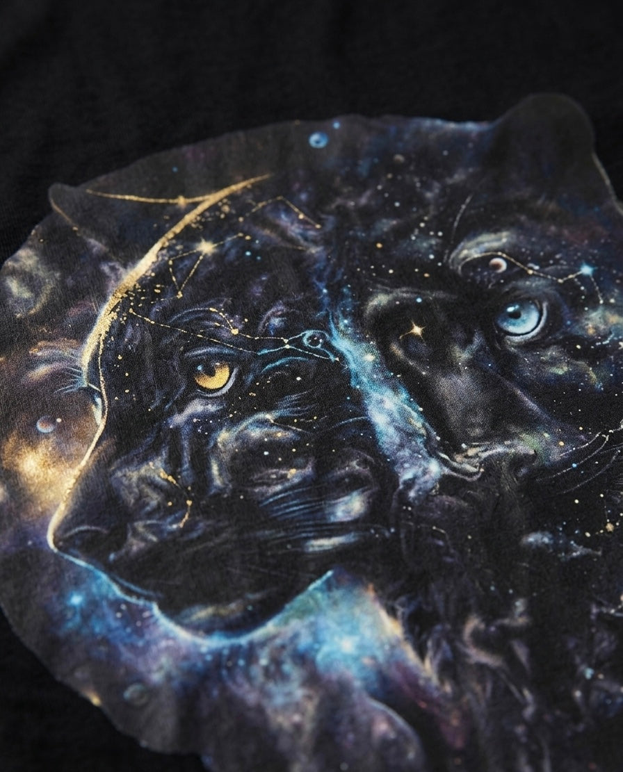 T-shirt Noir "Panthères Galactiques"