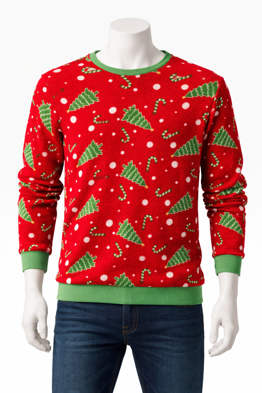 Pull de Noël Festif "Forêt et Sucres d'Orge"