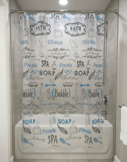 Rideau de Douche Thème "Spa & Détente" – 150 x 200 cm