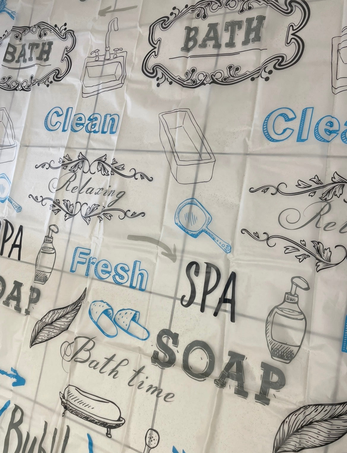 Rideau de Douche Thème "Spa & Détente" – 150 x 200 cm