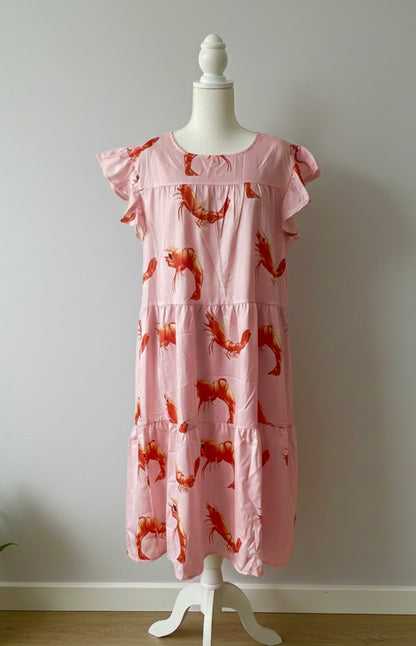 Robe Midi à Imprimé Crevettes