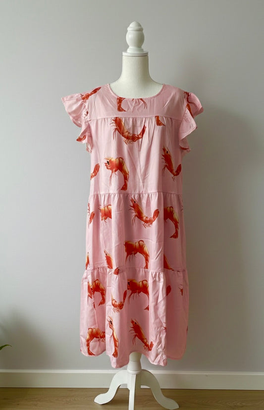 Robe Midi à Imprimé Crevettes