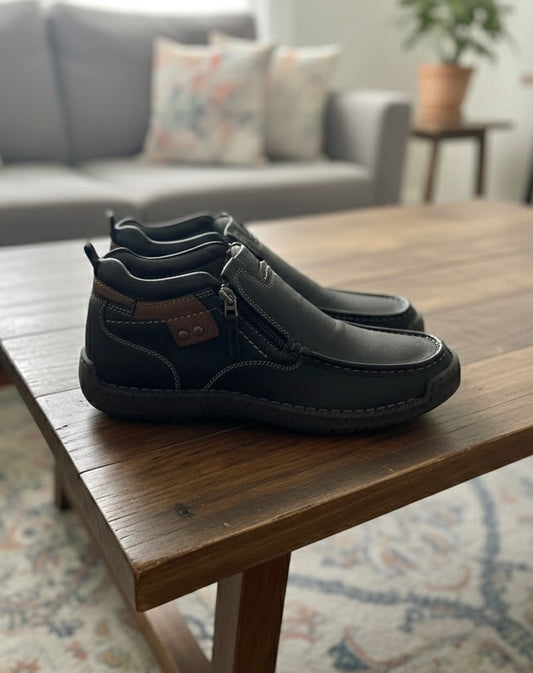 Chaussures Confort en Cuir Noir Style Casual & Pratique