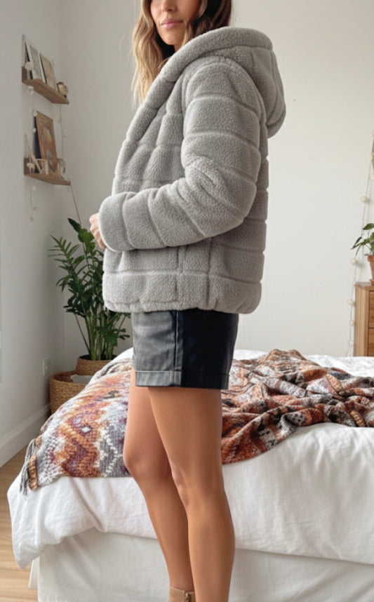 Veste Capuche en Fausse Fourrure Gold&Silver