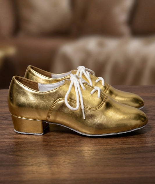 Chaussures Enfant Dorées à Lacets – Style Rétro & Danse