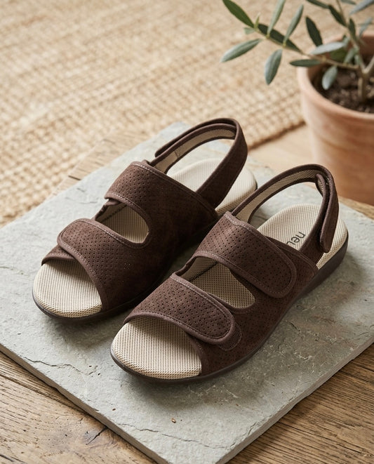 Sandales Ergonomiques à Multi-Brides – Marron Chocolat