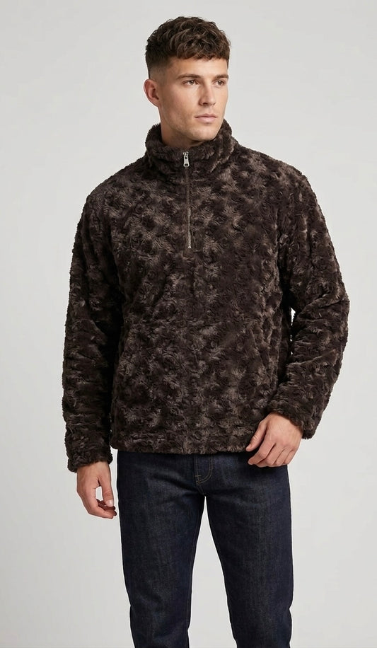 Veste en Fausse Fourrure Texturée Marron Fashion Nova