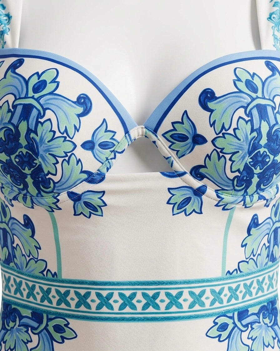 Maillot de Bain 1 Pièce "Collection Azur" – Style Méditerranéen