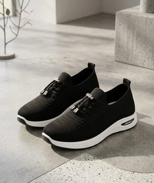 Baskets "Air-Knit" Confort & Style – Noir Intense