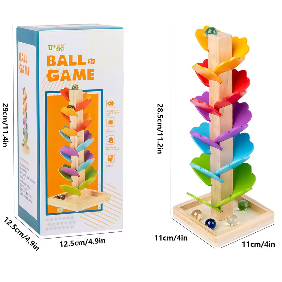 Tour de Cascade en Bois – Arbre à Billes Multicolore