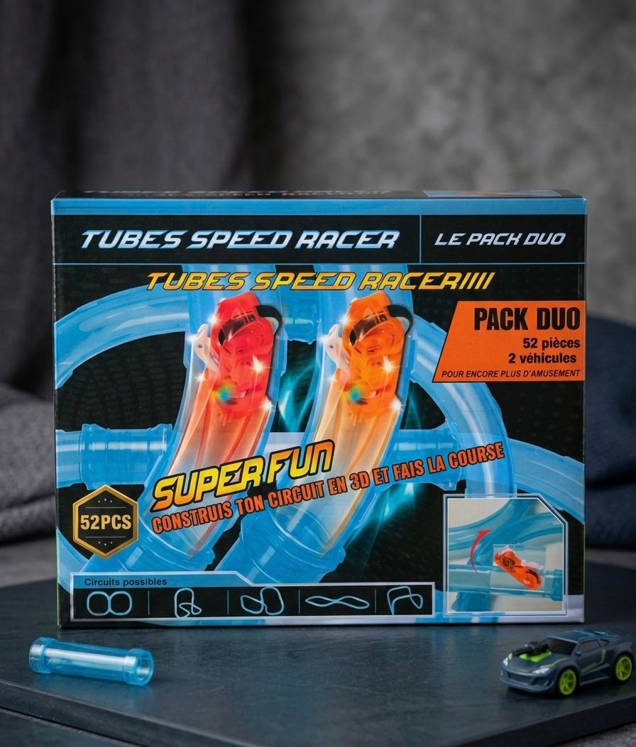 Tubes Speed Racer – Pack Duo 52 Pièces (Circuit 3D)
