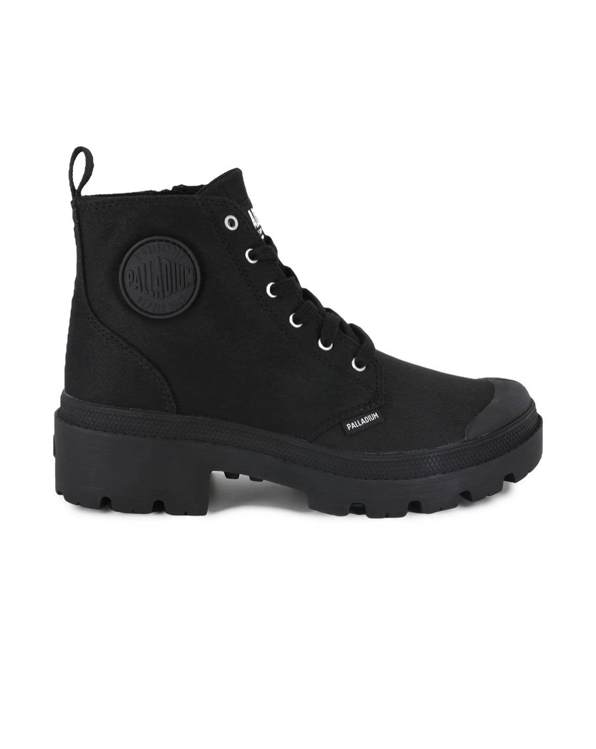 Bottines en Toile Noire Palladium