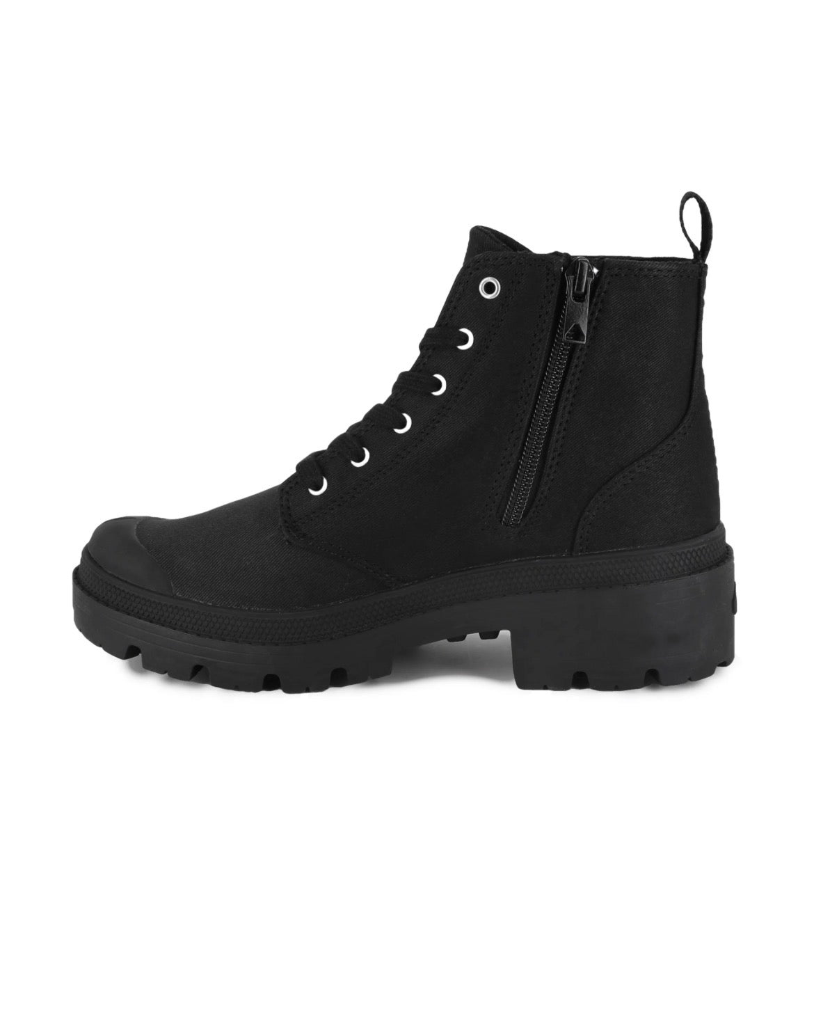 Bottines en Toile Noire Palladium