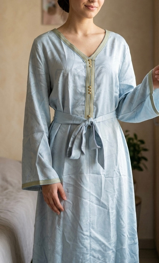 Robe Longue Style Caftan Bleu Ciel