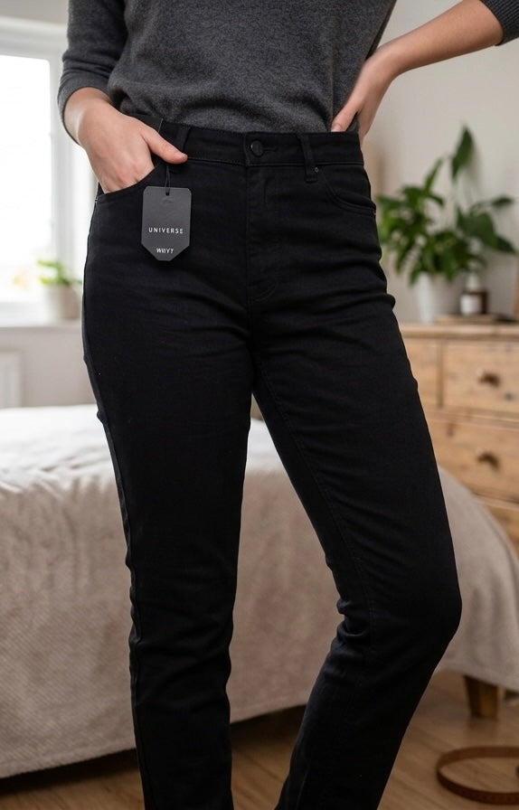 Jean Skinny Noir Taille Haute - WHY7 (Modèle Mercury)