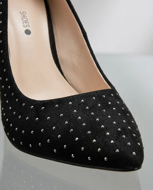 Escarpins à Talons Aiguilles Noirs Perlés – Élégance & Glamour