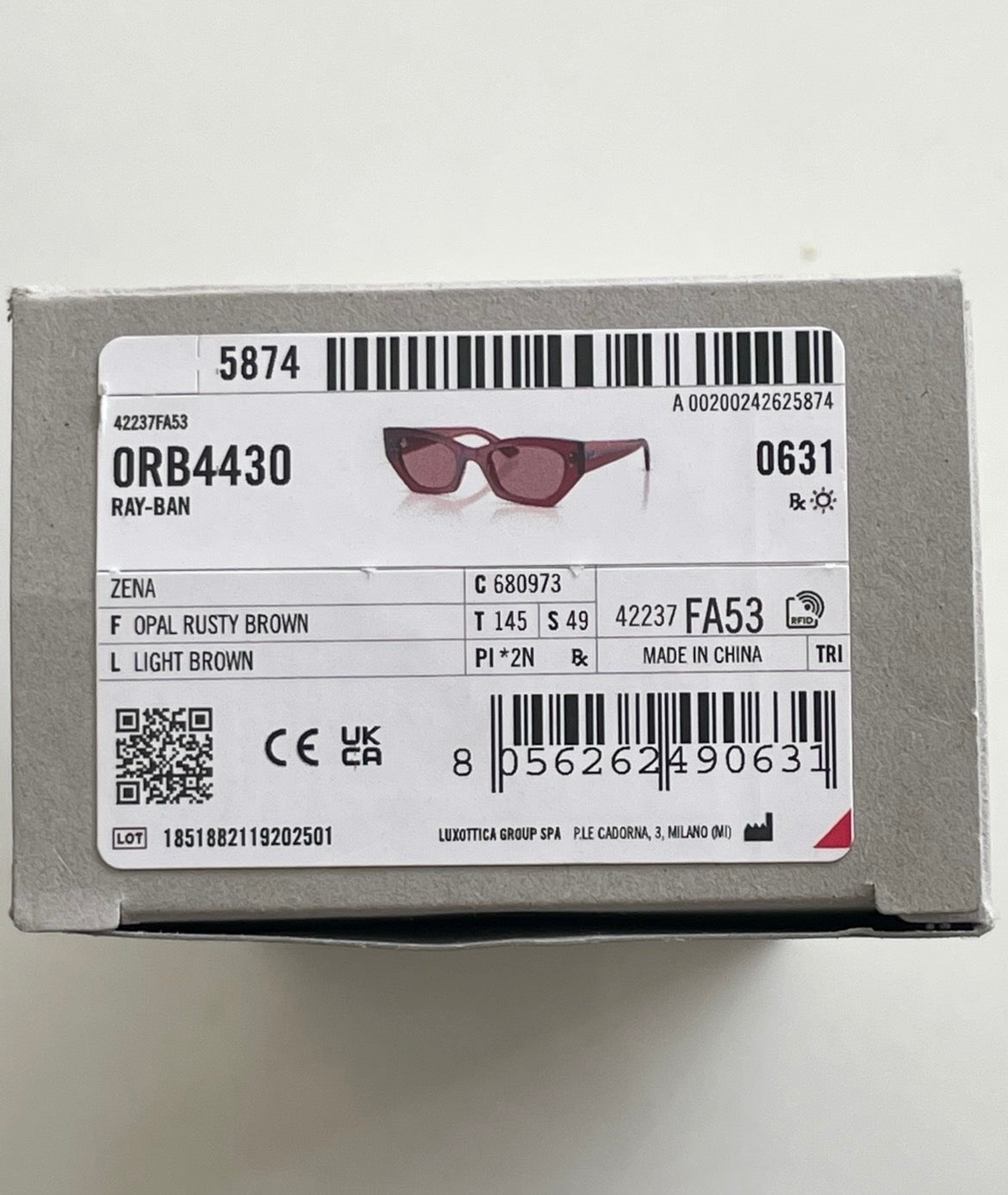Lunettes de soleil Ray-Ban Zena RB4430 – Opal Rusty Brown