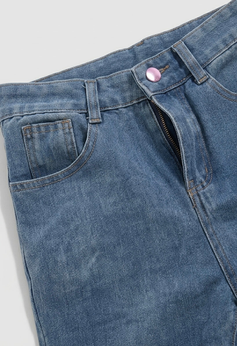 Jean Droit Bleu Denim Confort Stretch