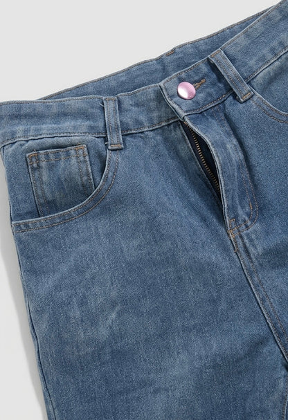Jean Droit Bleu Denim Confort Stretch