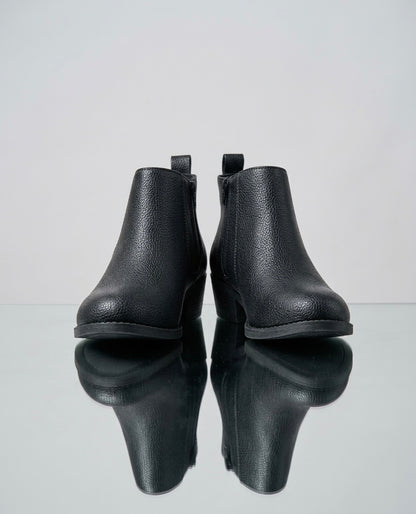 Bottines Chelsea noires aspect cuir grainé