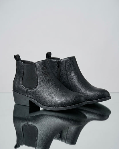 Bottines Chelsea noires aspect cuir grainé