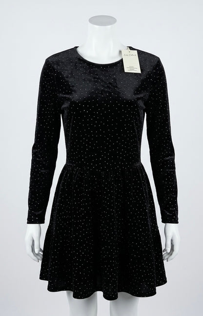 Robe Courte Velours Noir Pailleté "Easy Clothes"