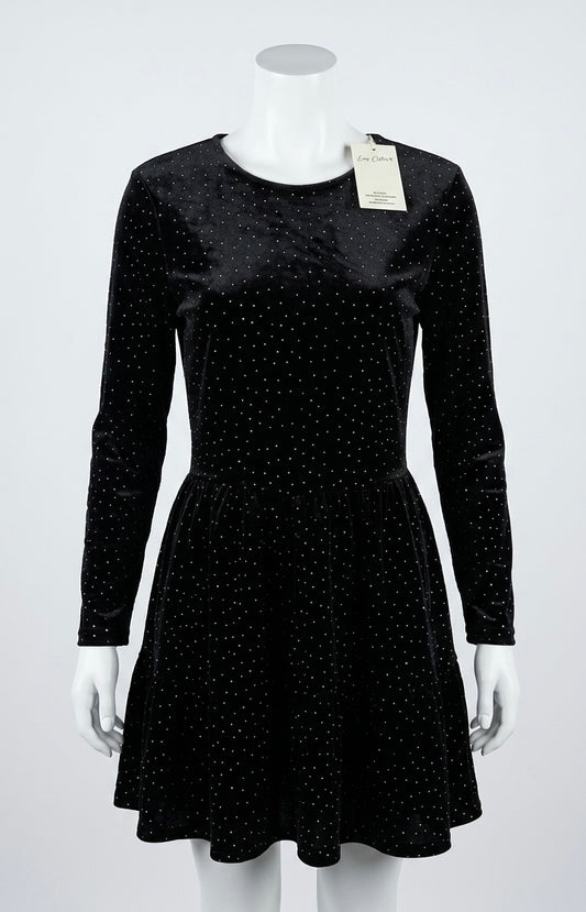 Robe Courte Velours Noir Pailleté "Easy Clothes"