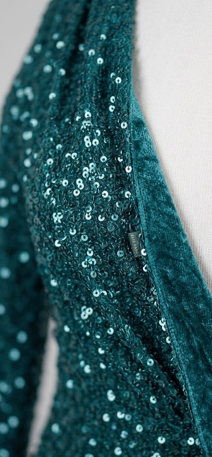 Robe Longue Fashion Nova Gems Sequin - Émeraude