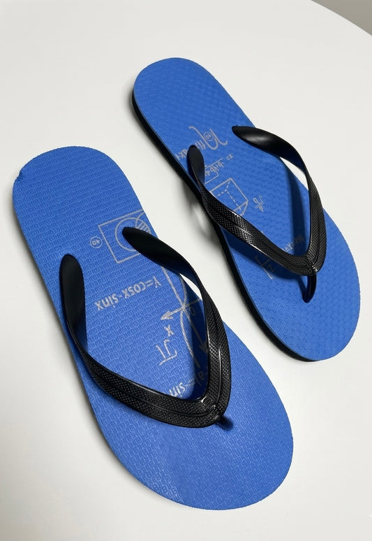 Tongs bleues à motifs équations mathématiques