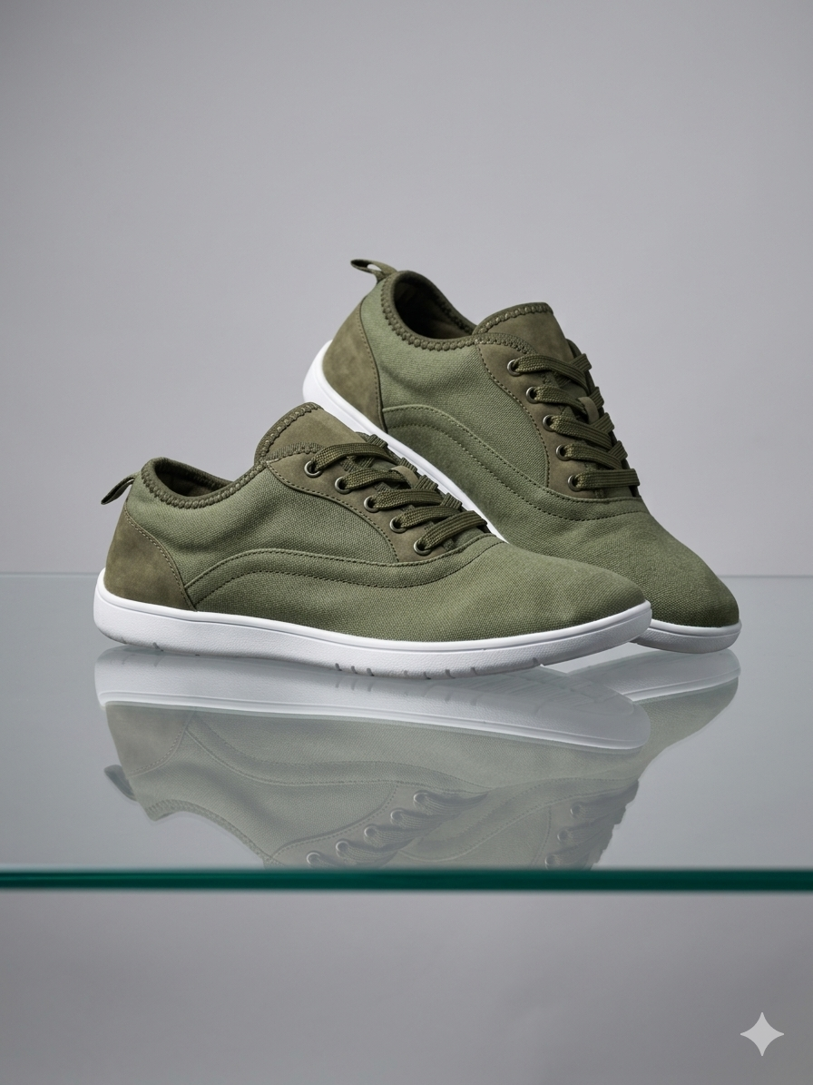 Baskets Légères en Toile – Vert Kaki