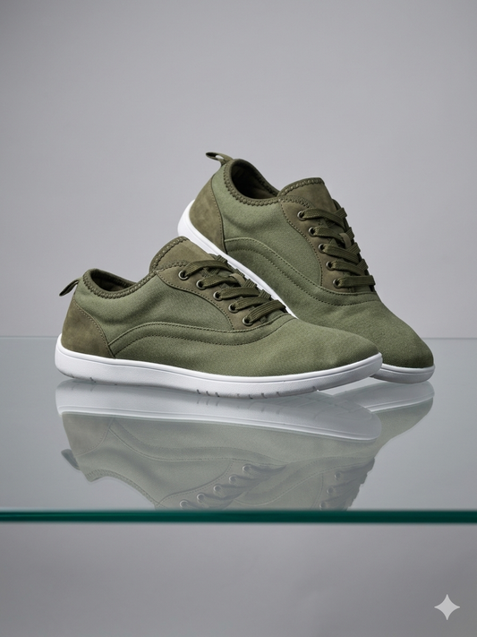 Baskets Légères en Toile – Vert Kaki