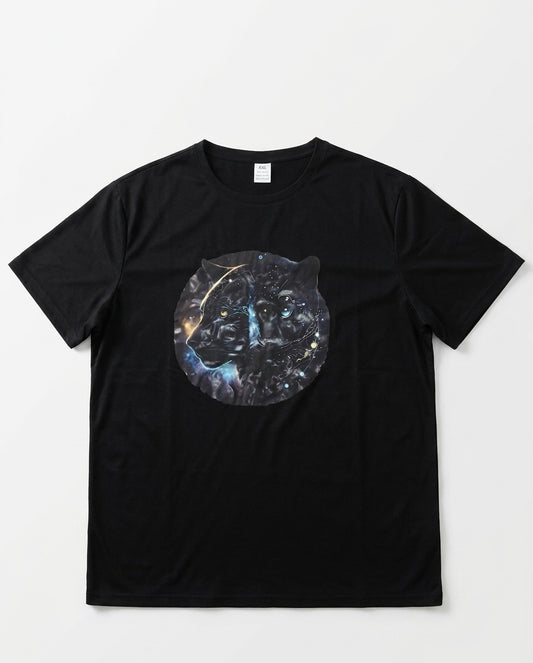 T-shirt Noir "Panthères Galactiques"