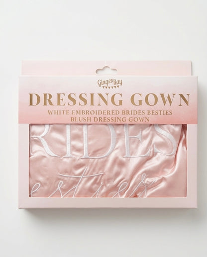 Peignoir de Mariage "Brides Besties" – Rose Blush Soyeux