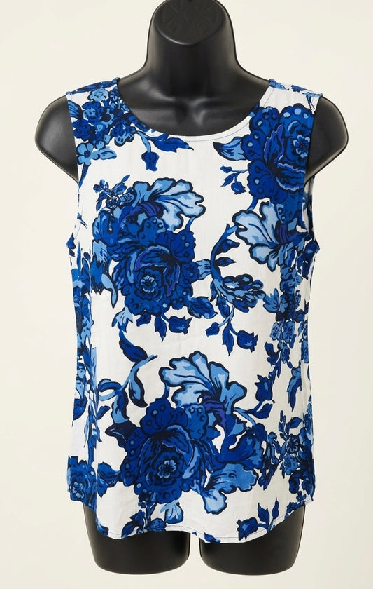 Débardeur Fluide Esmara – Imprimé Floral Bleu & Blanc