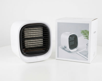 Mini Rafraîchisseur d'Air Évaporatif Portable — Ventilateur & Humidificateur Personnel "Air Cube"