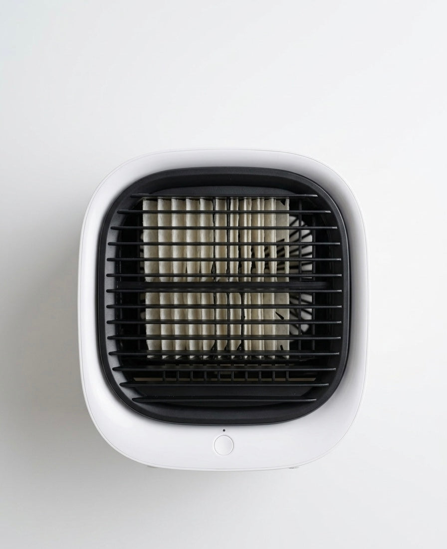 Mini Rafraîchisseur d'Air Évaporatif Portable — Ventilateur & Humidificateur Personnel "Air Cube"