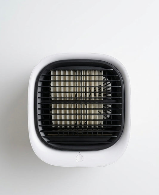 Mini Rafraîchisseur d'Air Évaporatif Portable — Ventilateur & Humidificateur Personnel "Air Cube"
