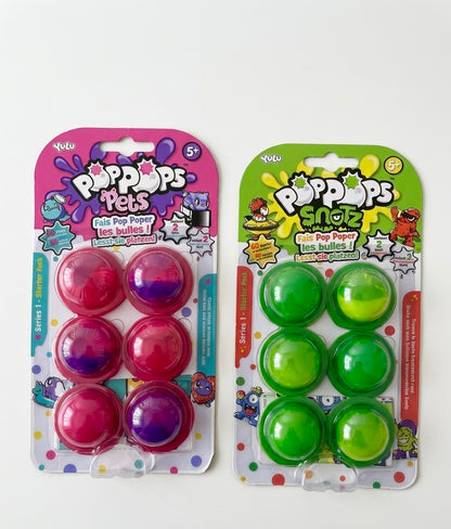 2 Packs Starter Slim Pop Pops Series 1 — Pop Pops Pets (Rose) & Pop Pops Snotz (Vert)