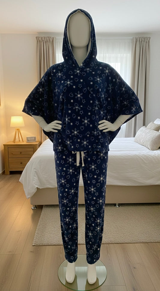 Ensemble Pyjama Poncho à Capuche & Pantalon TEX