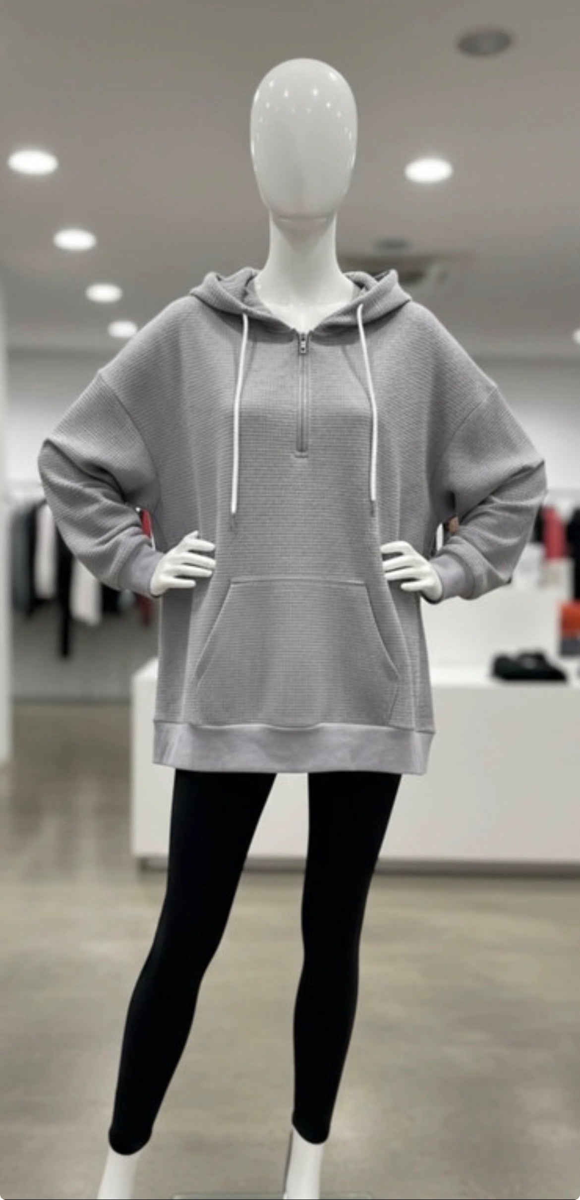 Sweat à Capuche Oversize Gris Anthracite