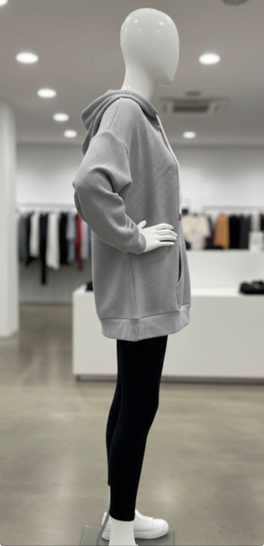 Sweat à Capuche Oversize Gris Anthracite