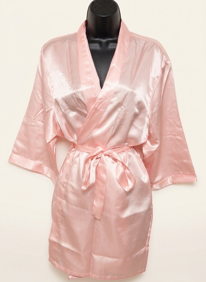 Peignoir de Mariage "Brides Besties" – Rose Blush Soyeux