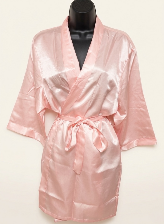 Peignoir de Mariage "Brides Besties" – Rose Blush Soyeux